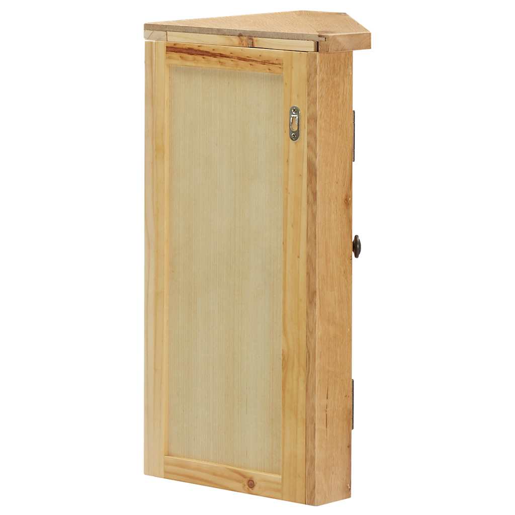 Ντουλάπι Βιτρίνα Τοίχου Γωνιακό 45x28x60 εκ. Μασίφ Ξύλο Δρυός