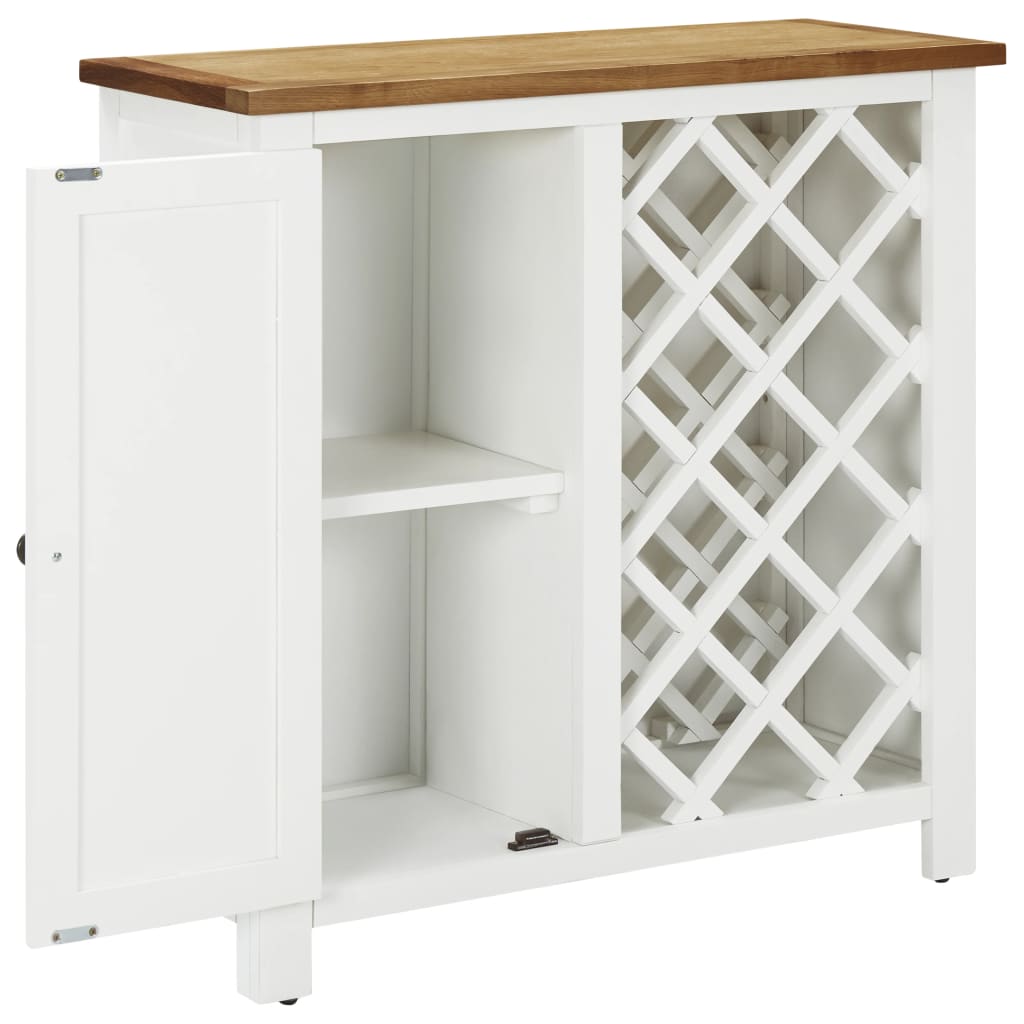Κάβα Κρασιών 80 x 32 x 80 εκ. από Μασίφ Ξύλο Δρυός - PAKOBAZAAR