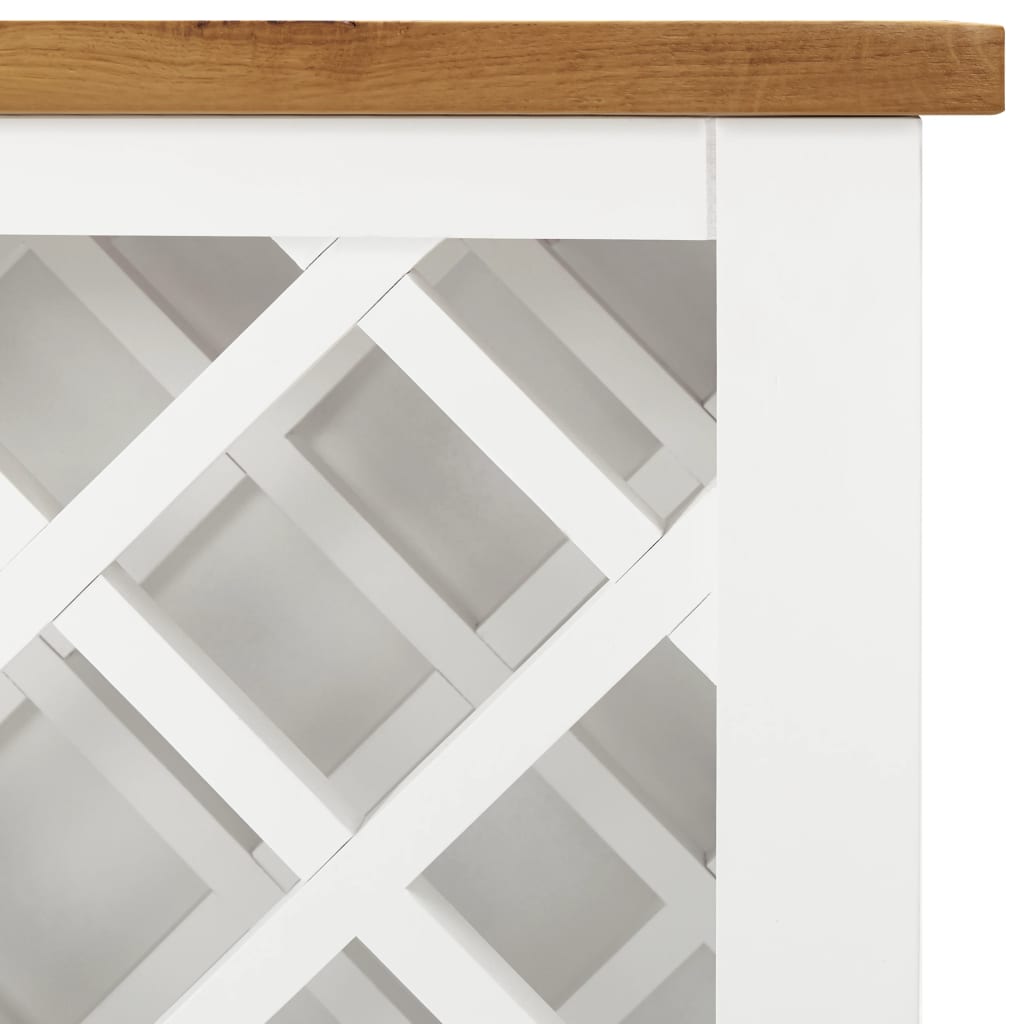 Κάβα Κρασιών 80 x 32 x 80 εκ. από Μασίφ Ξύλο Δρυός - PAKOBAZAAR