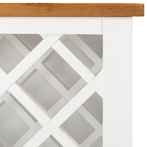 Κάβα Κρασιών 80 x 32 x 80 εκ. από Μασίφ Ξύλο Δρυός - PAKOBAZAAR