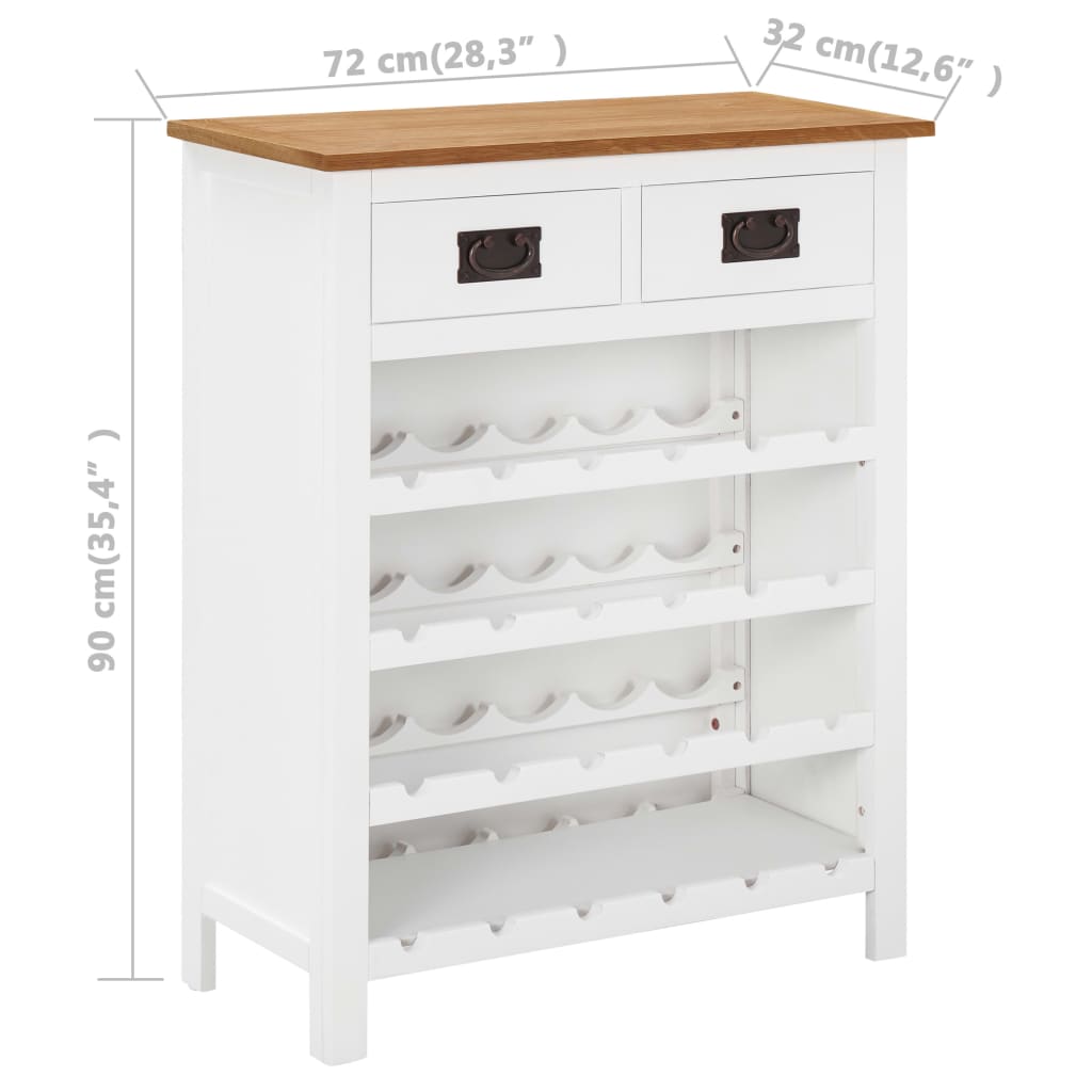 Κάβα Κρασιών 72 x 32 x 90 εκ. από Μασίφ Ξύλο Δρυός - PAKOBAZAAR