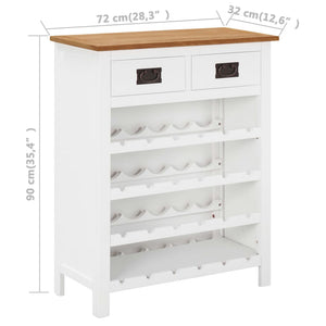 Κάβα Κρασιών 72 x 32 x 90 εκ. από Μασίφ Ξύλο Δρυός - PAKOBAZAAR