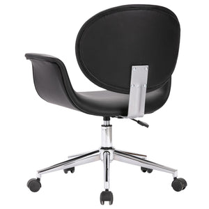 Καρέκλα Γραφείου Περιστρεφόμενη Μαύρη από Συνθετικό Δέρμα - Pakobazaar