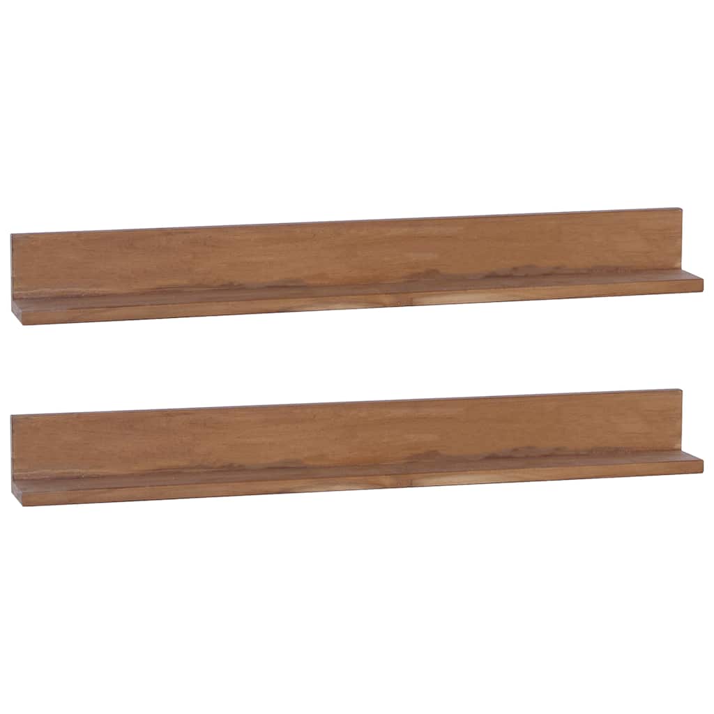 Ράφια Τοίχου 2 Τεμ. 90 x 10 x 10 εκ. από Μασίφ Ξύλο Teak