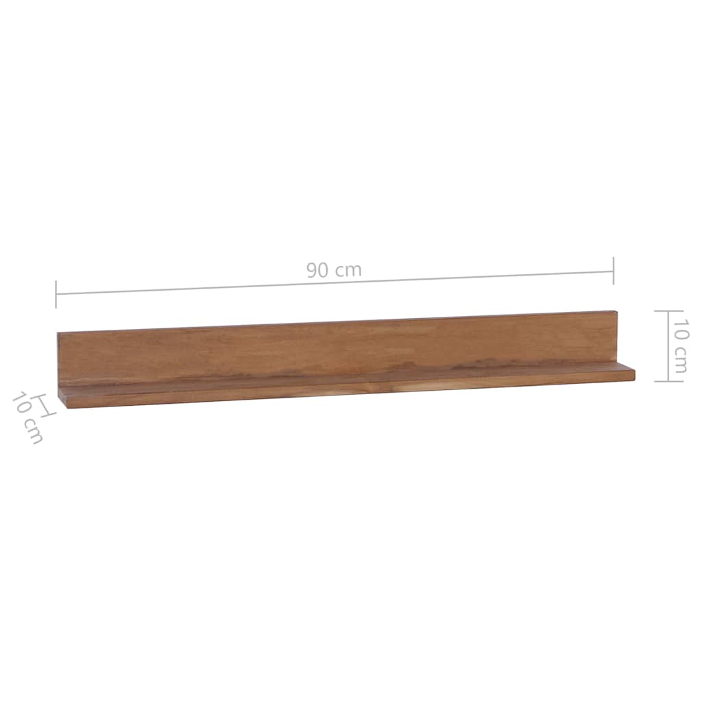 Ράφια Τοίχου 2 Τεμ. 90 x 10 x 10 εκ. από Μασίφ Ξύλο Teak