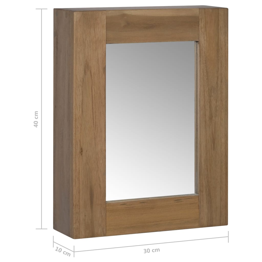 Ντουλάπι με Καθρέφτη 30 x 10 x 40 εκ. Μασίφ Ξύλο Teak