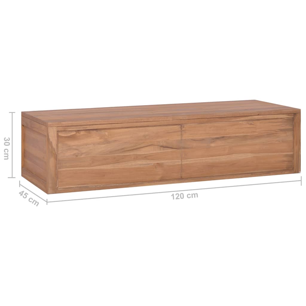 Έπιπλο Μπάνιου/Νιπτήρα Επιτοίχιο 120x45x30 εκ. Μασίφ Ξύλο Teak