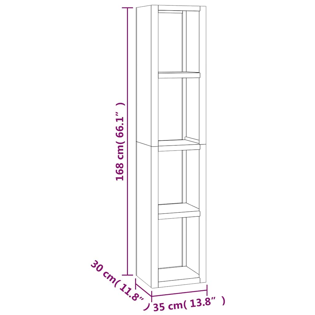 Βιβλιοθήκη 35 x 30 x 168 εκ. από Μασίφ Ξύλο Teak