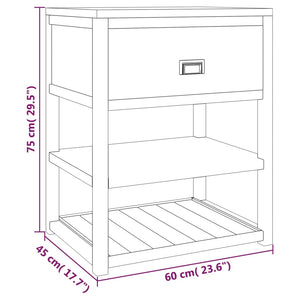 Έπιπλο Μπάνιου 60 x 45 x 75 εκ. από Μασίφ Ξύλο Teak - Pakobazaar