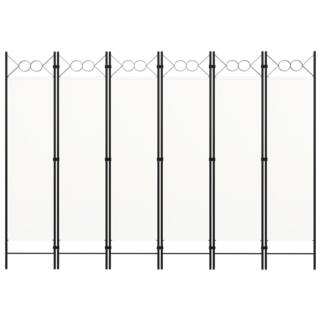 Διαχωριστικό Δωματίου με 6 Πάνελ Λευκό 240 x 180 εκ.