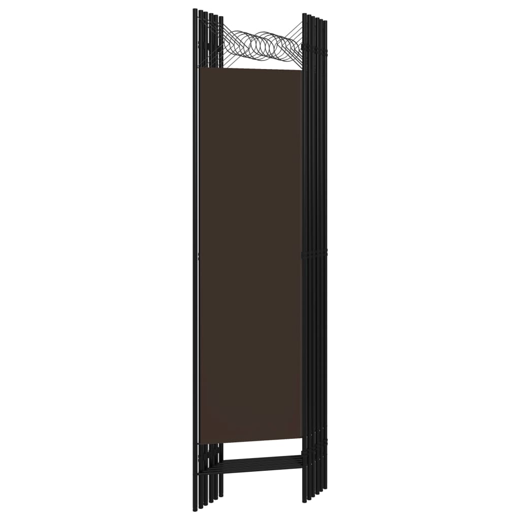 Διαχωριστικό Δωματίου με 6 Πάνελ Καφέ 240 x 180 εκ.