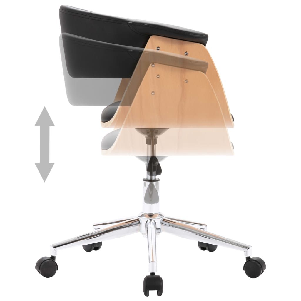 Καρέκλες Τραπεζαρίας Περιστρεφόμενες 2 τεμ. Μαύρες Δερματίνη - Pakobazaar