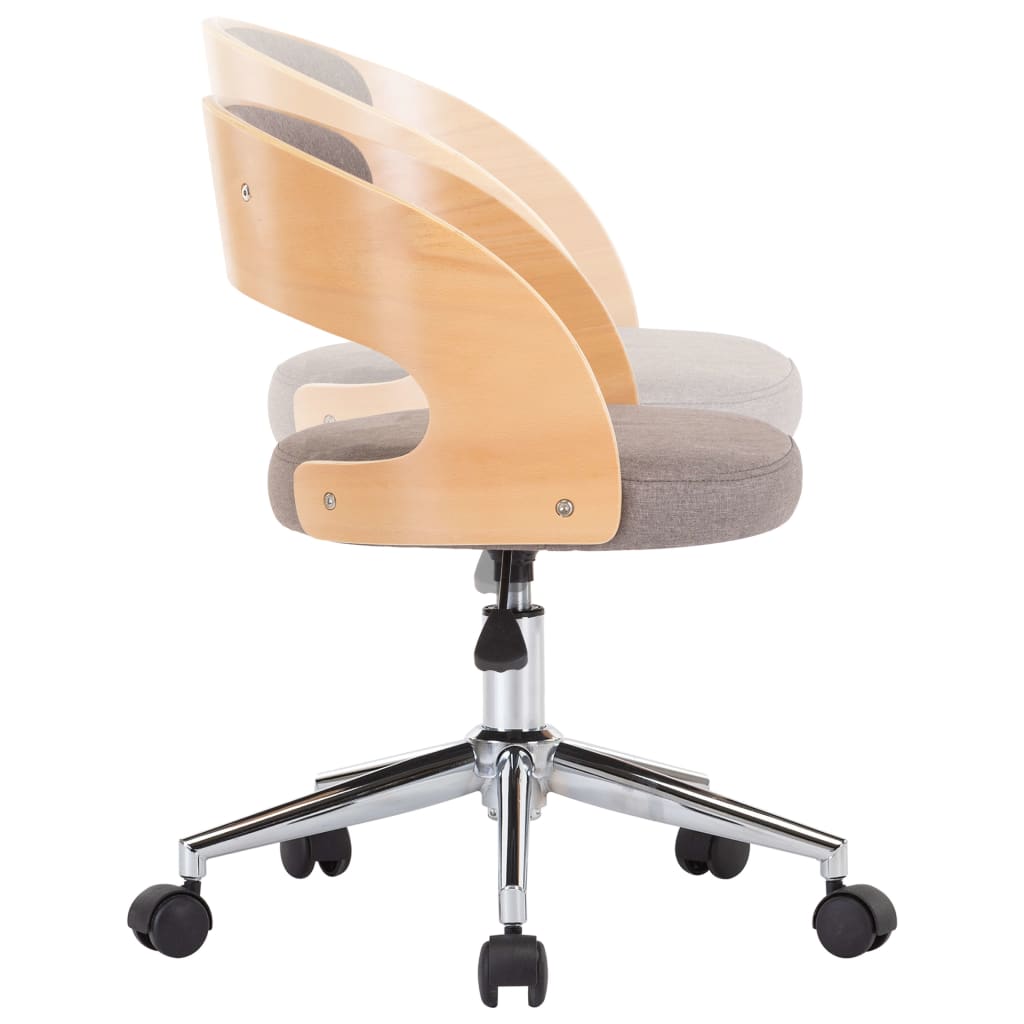 Καρέκλες Τραπεζαρίας Περιστρ. 4 τεμ. Taupe Λυγ. Ξύλο / Ύφασμα - Pakobazaar