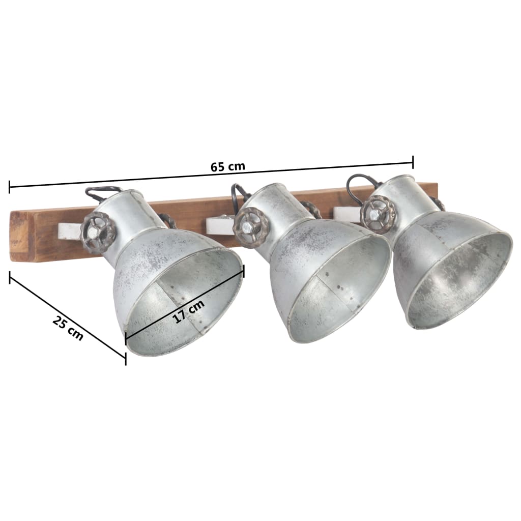 Φωτιστικό Τοίχου Industrial Ασημί 65x25 εκ. Ε27 - Pakobazaar