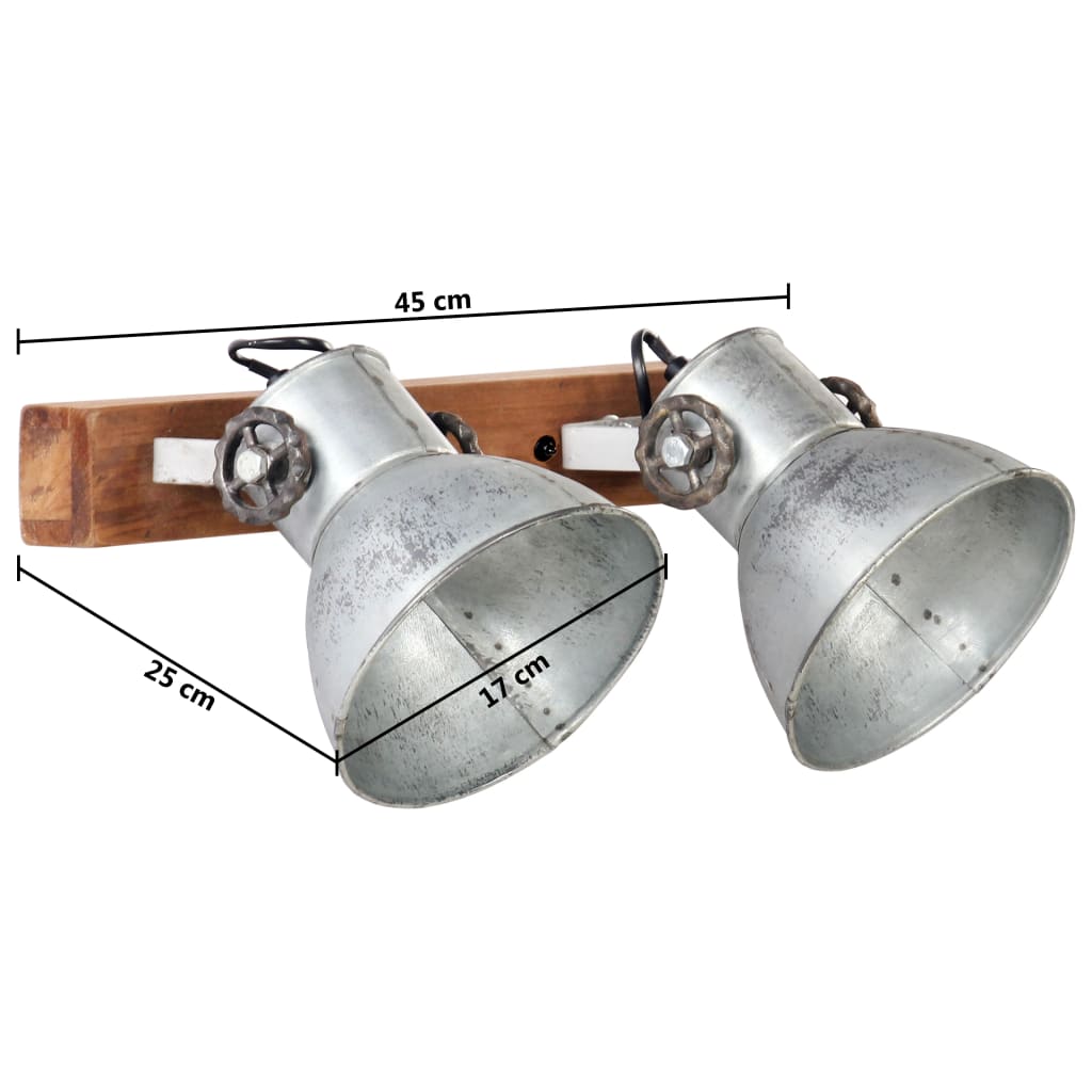 Φωτιστικό Τοίχου Industrial Ασημί 45x25 εκ. Ε27 - Pakobazaar