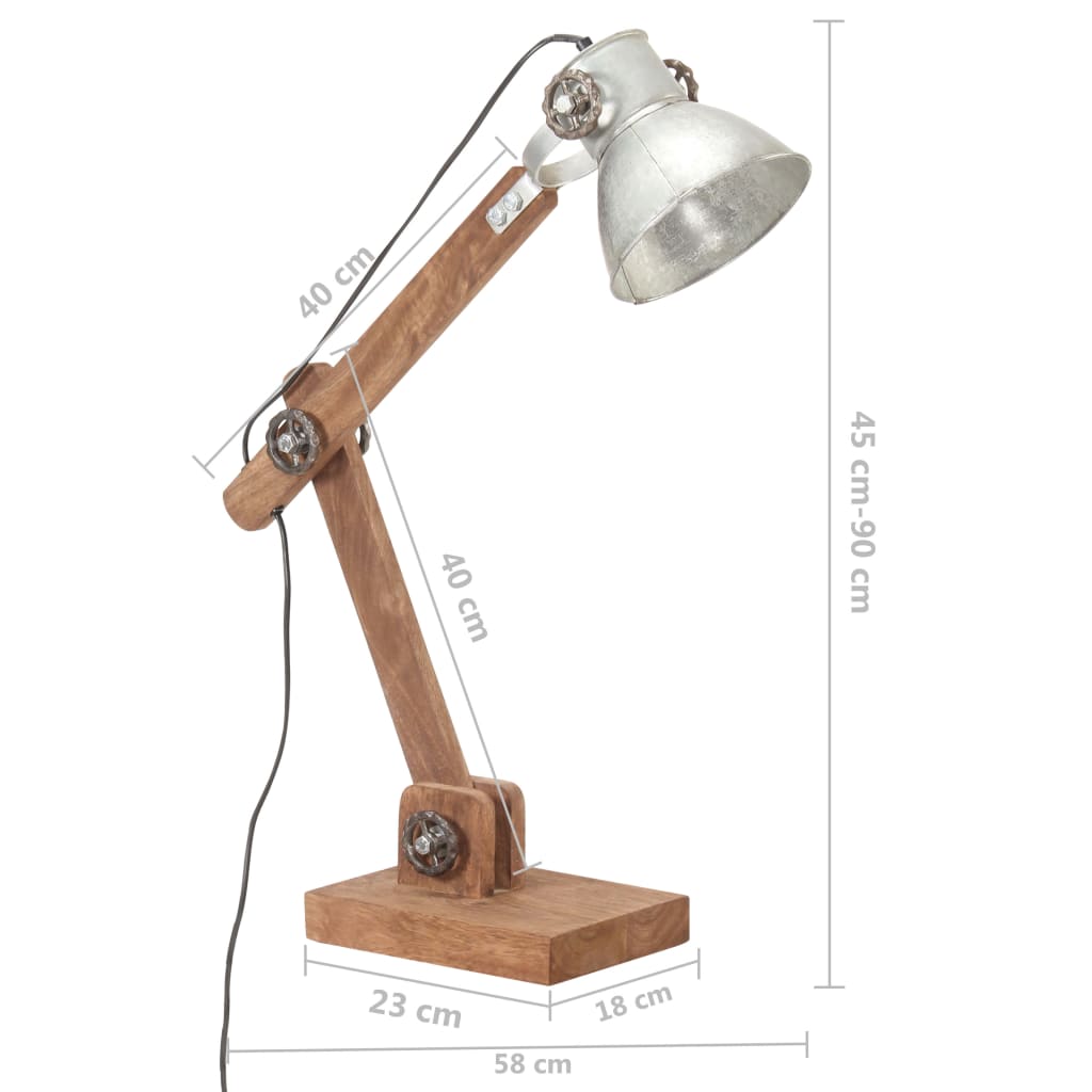 Φωτιστικό Επιτραπέζιο Industrial Στρ. 25 W Ασημί 58x18x90εκ Ε27 - Pakobazaar