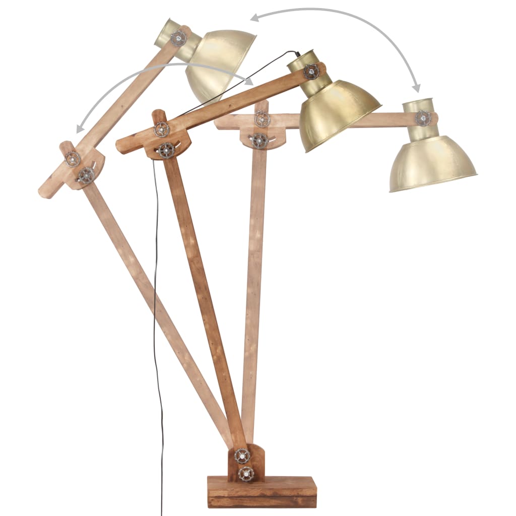 Φωτιστικό Δαπέδου Μπρονζέ από Μασίφ Ξύλο Μάνγκο E27 - Pakobazaar