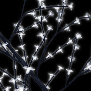 Χριστουγεννιάτικο Δέντρο Κερασιά 128 LED Ψυχρό Λευκό Φως 120 εκ