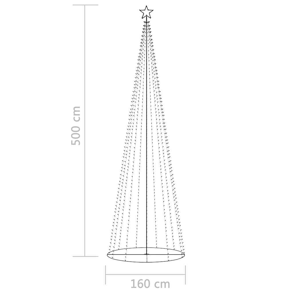 Χριστουγεννιάτικο Δέντρο Κώνος 752 LED Θερμό Λευκό 160x500 εκ.