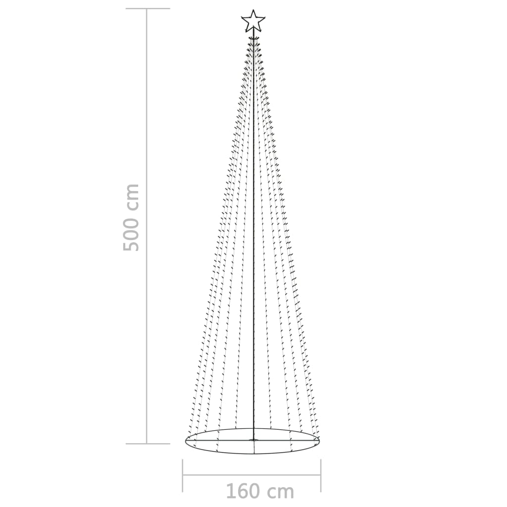 Χριστουγεννιάτικο Δέντρο Κώνος 752 LED Πολύχρωμο 160x500 εκ.