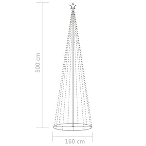 Χριστουγεννιάτικο Δέντρο Κώνος 752 LED Πολύχρωμο 160x500 εκ.