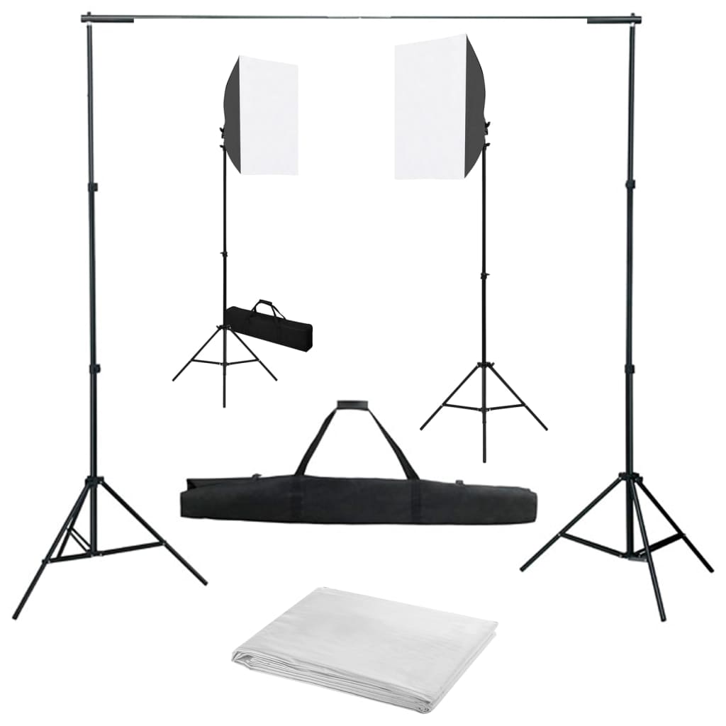 Κιτ Φωτισμού Φωτογραφικού Στούντιο με Softbox και Φόντο - PAKOBAZAAR