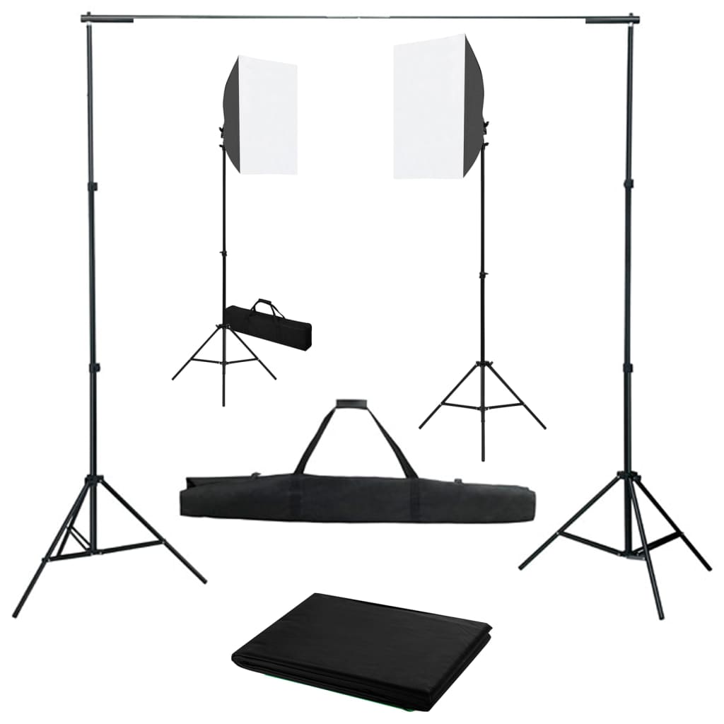 Κιτ Φωτισμού Φωτογραφικού Στούντιο με Softbox και Φόντο - PAKOBAZAAR