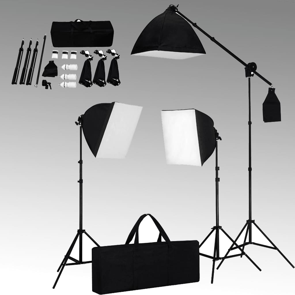 Κιτ Φωτισμού Φωτογραφικού Στούντιο με Softbox και Φόντο