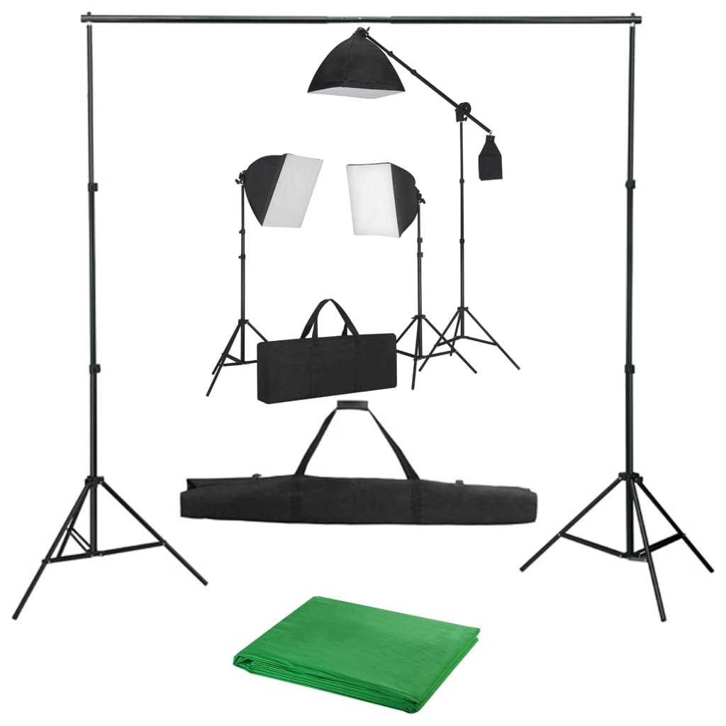Κιτ Φωτισμού Φωτογραφικού Στούντιο με Softbox και Φόντο