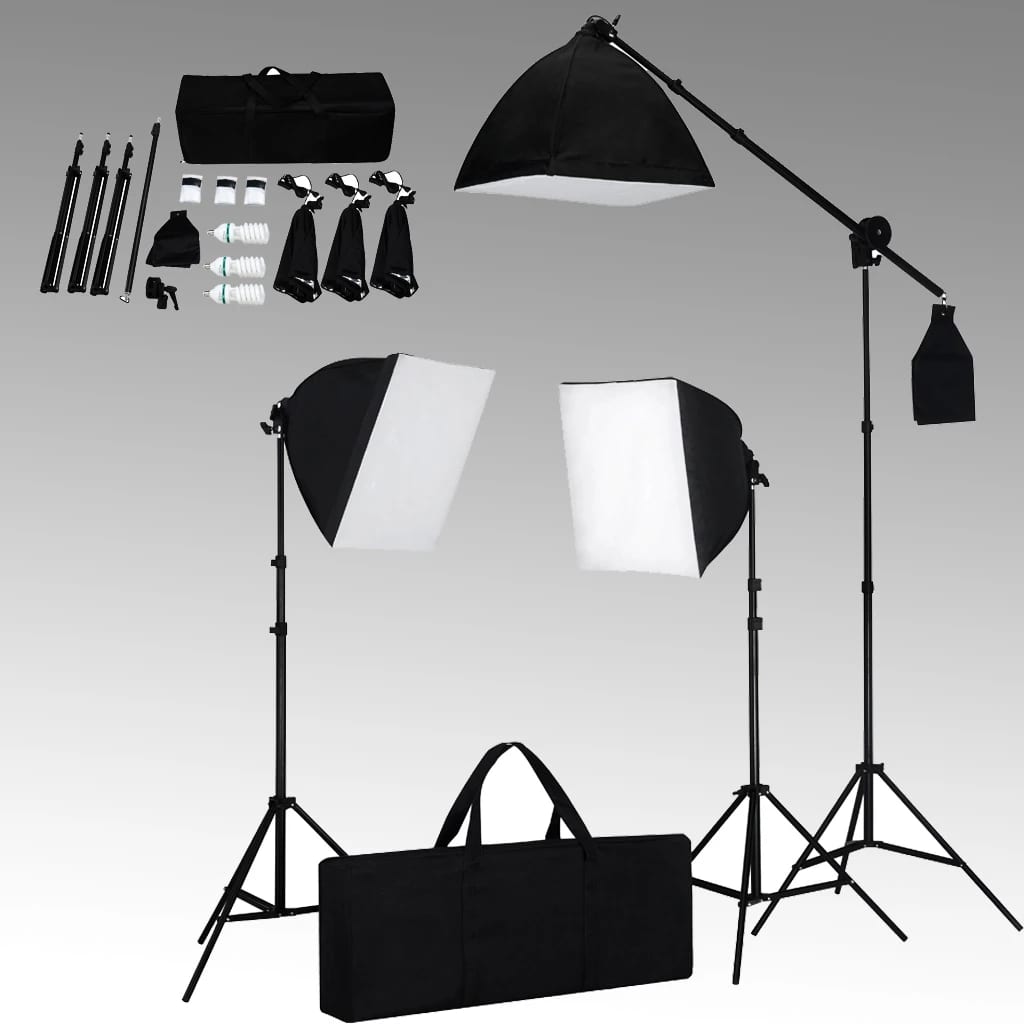 Κιτ Φωτισμού Φωτογραφικού Στούντιο με Softbox και Φόντο