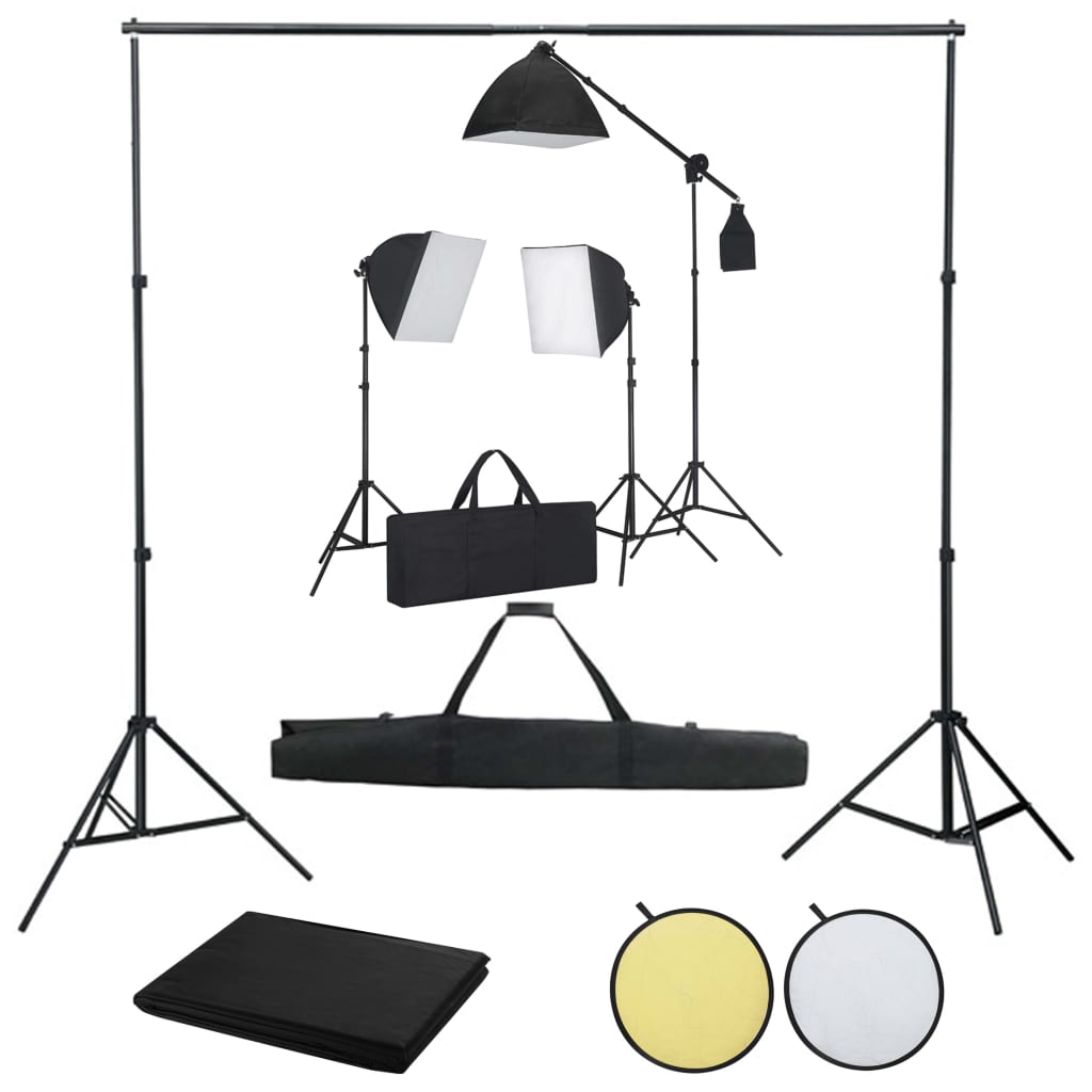 Κιτ Φωτογραφικού Στούντιο Softbox με Φώτα, Φόντο & Ανακλαστήρα