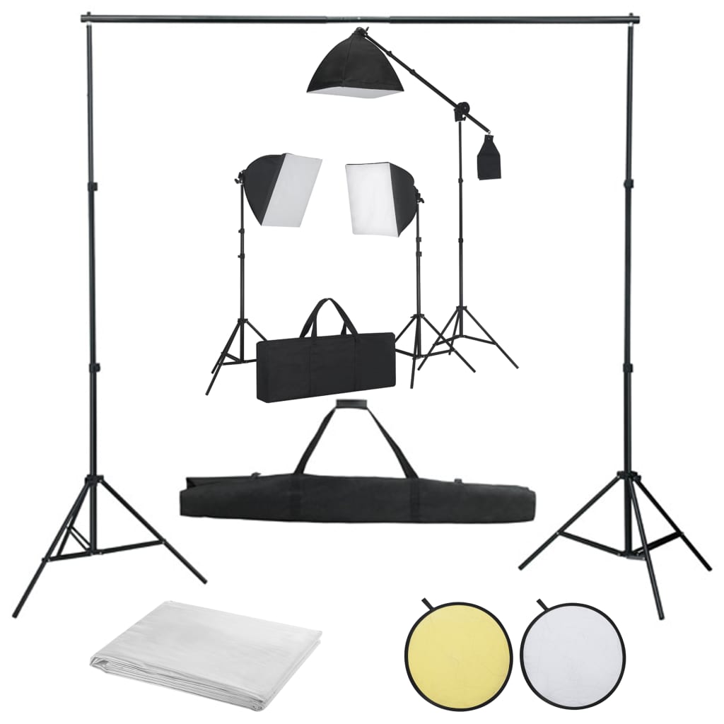 Κιτ Φωτογραφικού Στούντιο Softbox με Φώτα, Φόντο & Ανακλαστήρα - Pakobazaar