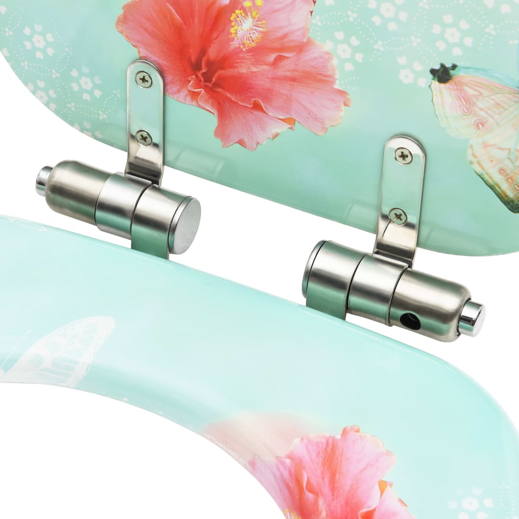 Κάλυμμα Λεκάνης με Καπάκι Soft Close Σχέδιο Φλαμίνγκο από MDF - PAKOBAZAAR