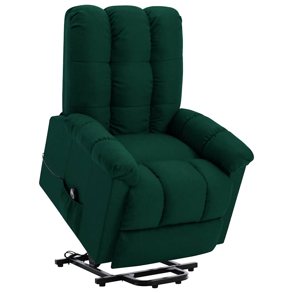 Πολυθρόνα με Ανύψωση Σκούρο Πράσινη Υφασμάτινη