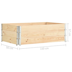 Παρτέρια Υπερυψωμένα 3 Τεμ. 50x150 εκ. από Μασίφ Ξύλο Πεύκου