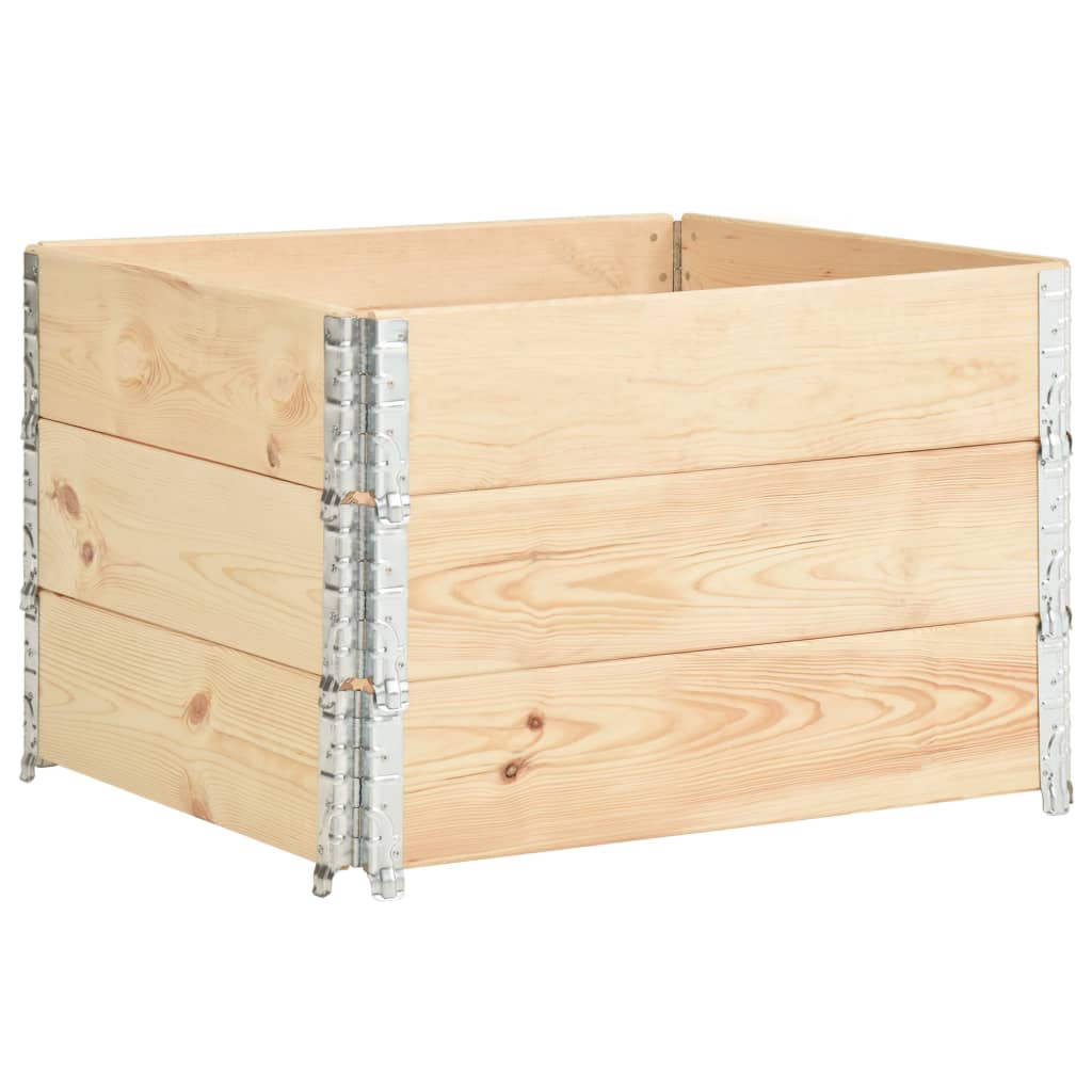 Παρτέρια Υπερυψωμένα 3 Τεμ. 100x100 εκ. από Μασίφ Ξύλο Πεύκου - Pakobazaar