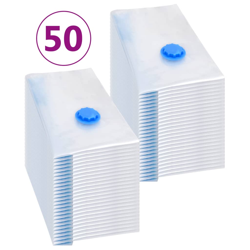 Σακούλες Αποθήκευσης Ρούχων Κενού Αέρος 50 Τεμάχια 60 x 40 εκ. - Pakobazaar