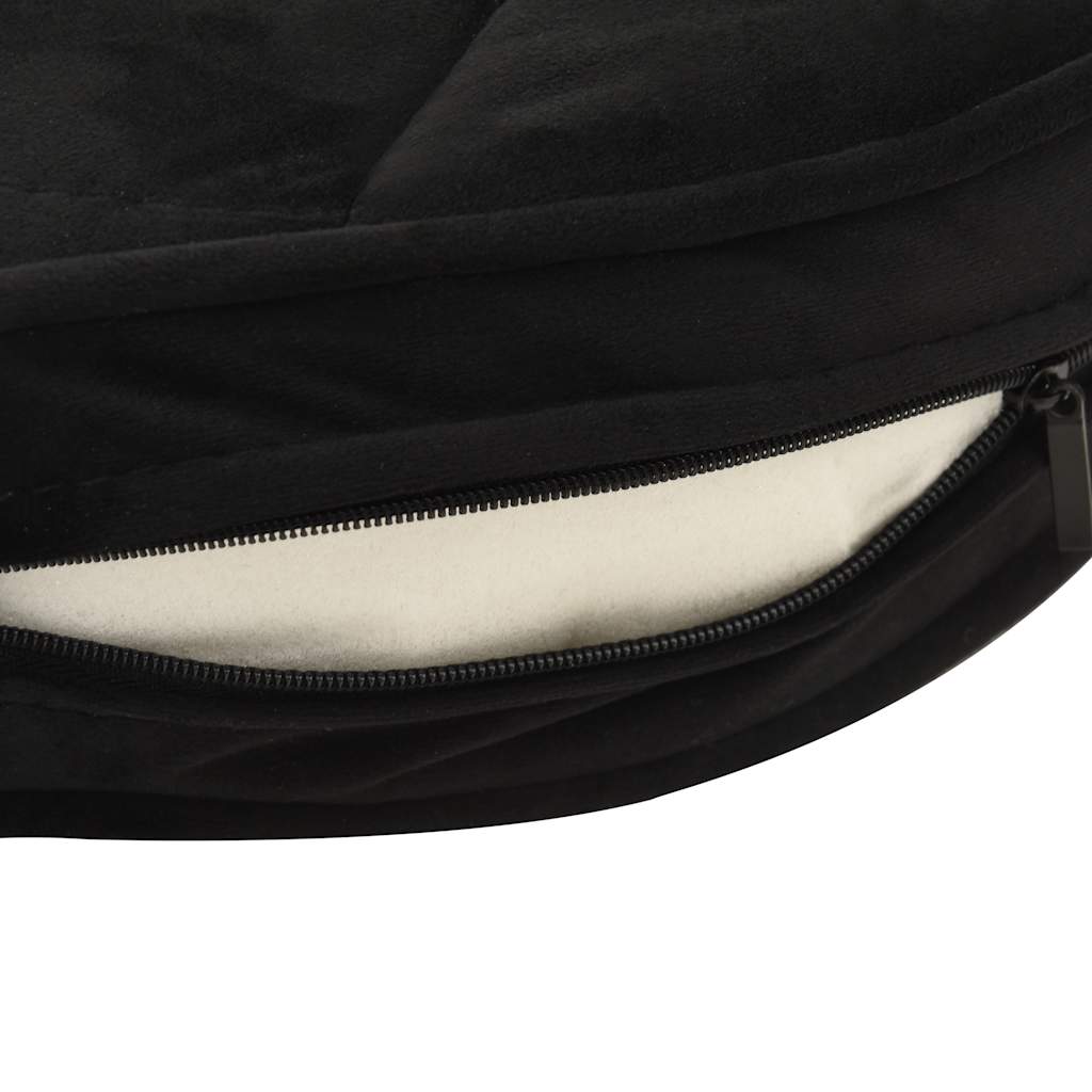 Καναπές-Κρεβάτι Σκύλου Μαύρο 48x48x32 εκ. Βελουτέ/Συνθετ. Δέρμα - PAKOBAZAAR