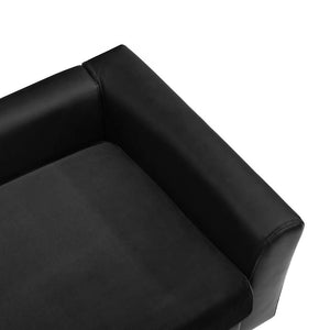 Καναπές-Κρεβάτι Σκύλου Μαύρο 60x43x30 εκ. Βελουτέ/Συνθετ. Δέρμα - PAKOBAZAAR