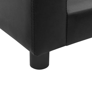 Καναπές-Κρεβάτι Σκύλου Μαύρο 60x43x30 εκ. Βελουτέ/Συνθετ. Δέρμα - PAKOBAZAAR