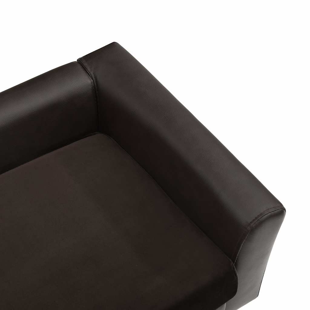 Καναπές-Κρεβάτι Σκύλου Καφέ 60x43x30 εκ. Βελουτέ/Συνθετ. Δέρμα - PAKOBAZAAR