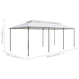 Κιόσκι με Κουρτίνες Λευκό 600 x 298 x 270 εκ. 180 γρ./μ² - PAKOBAZAAR