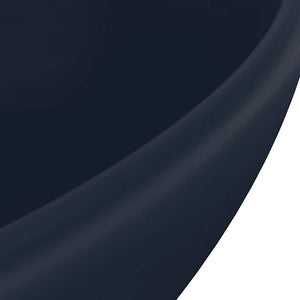Νιπτήρας Πολυτελής Οβάλ Σκούρο Μπλε Ματ 40 x 33 εκ. Κεραμικός - PAKOBAZAAR