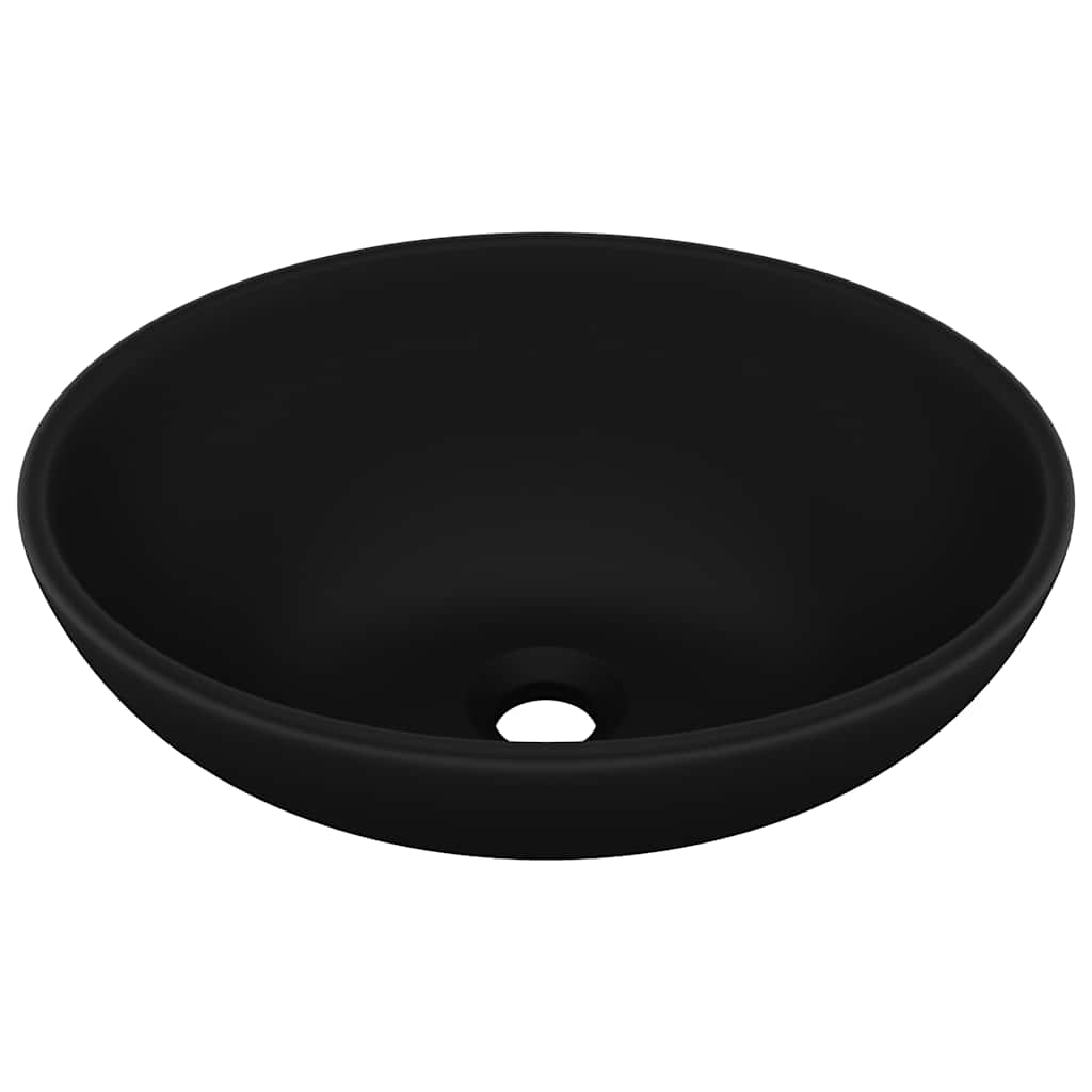 Νιπτήρας Πολυτελής Οβάλ Μαύρο Ματ 40 x 33 εκ. Κεραμικός - PAKOBAZAAR