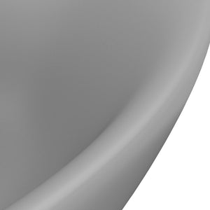 Νιπτήρας με Υπερχείλιση Οβάλ Αν. Γκρι Ματ 58,5x39 εκ. Κεραμικός - PAKOBAZAAR
