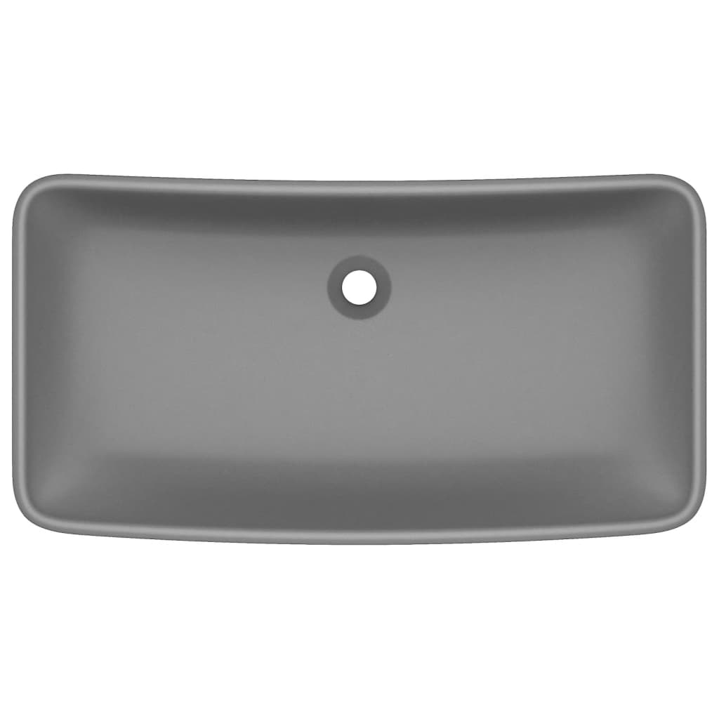 Νιπτήρας Πολυτελής Ορθογώνιος Σκ. Γκρι Ματ 71x38 εκ. Κεραμικός - PAKOBAZAAR