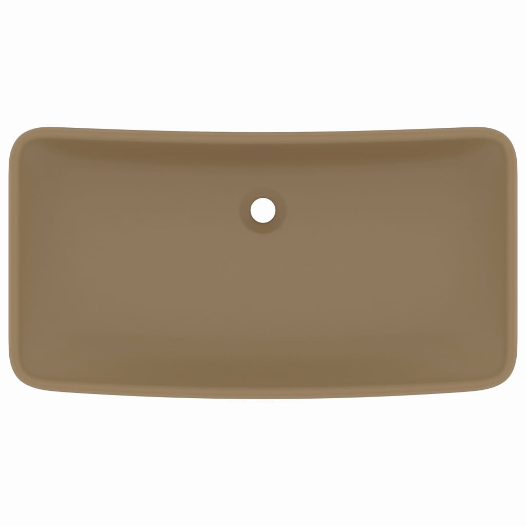 Νιπτήρας Πολυτελής Ορθογώνιος Κρεμ Ματ 71x38 εκ. Κεραμικός - PAKOBAZAAR