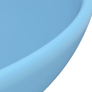 Νιπτήρας Πολυτελής Στρογγυλός Γαλάζιο Ματ 32,5x14 εκ. Κεραμικός - Pakobazaar