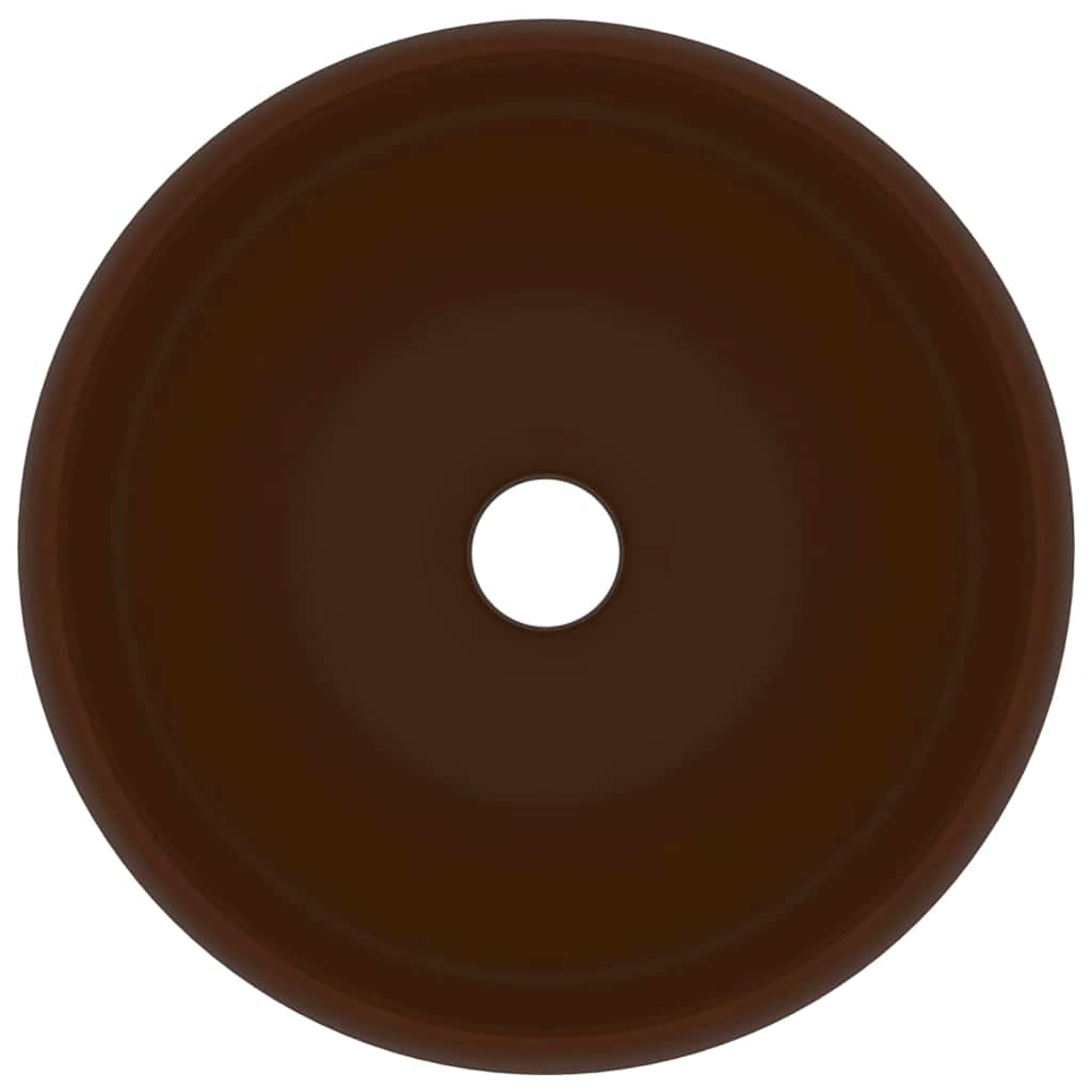 Νιπτήρας Πολυτελής Στρογγυλός Σκ. Καφέ Ματ 40x15 εκ. Κεραμικός - PAKOBAZAAR
