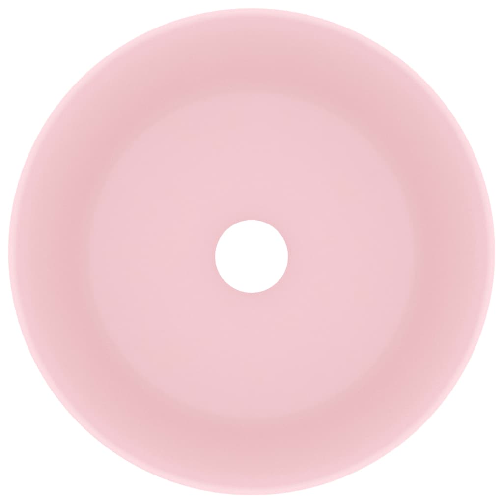 Νιπτήρας Πολυτελής Στρογγυλός Ροζ Ματ 40 x 15 εκ. Κεραμικός - PAKOBAZAAR